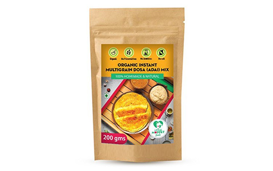 Little Moppet Foods Organic Instant Multigrain Dosa (Adai) Mix   Pack  200 grams